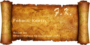 Fekecs Kevin névjegykártya